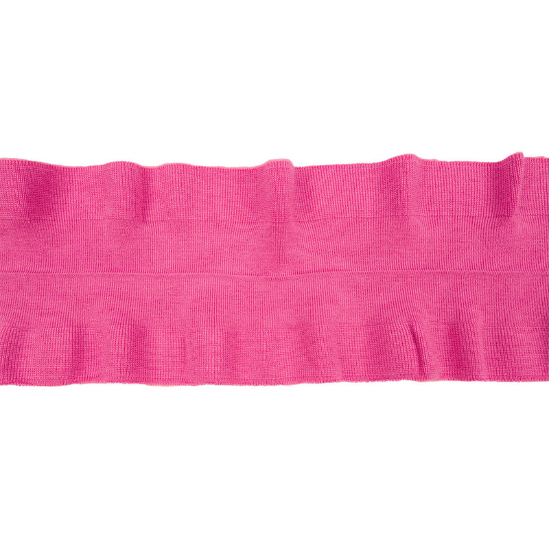 Bubblegum Pink Ruffled Foldover Rib Knit Trim - 37" x 6.5"