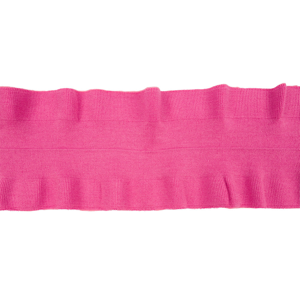 Bubblegum Pink Ruffled Foldover Rib Knit Trim - 37" x 6.5"