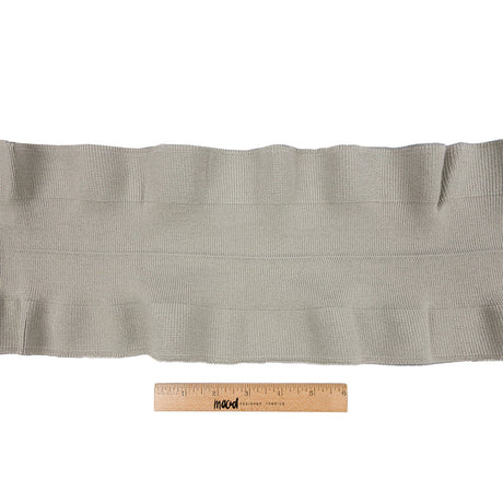 Gray Ruffled Foldover Rib Knit Trim - 37" x 6.5"