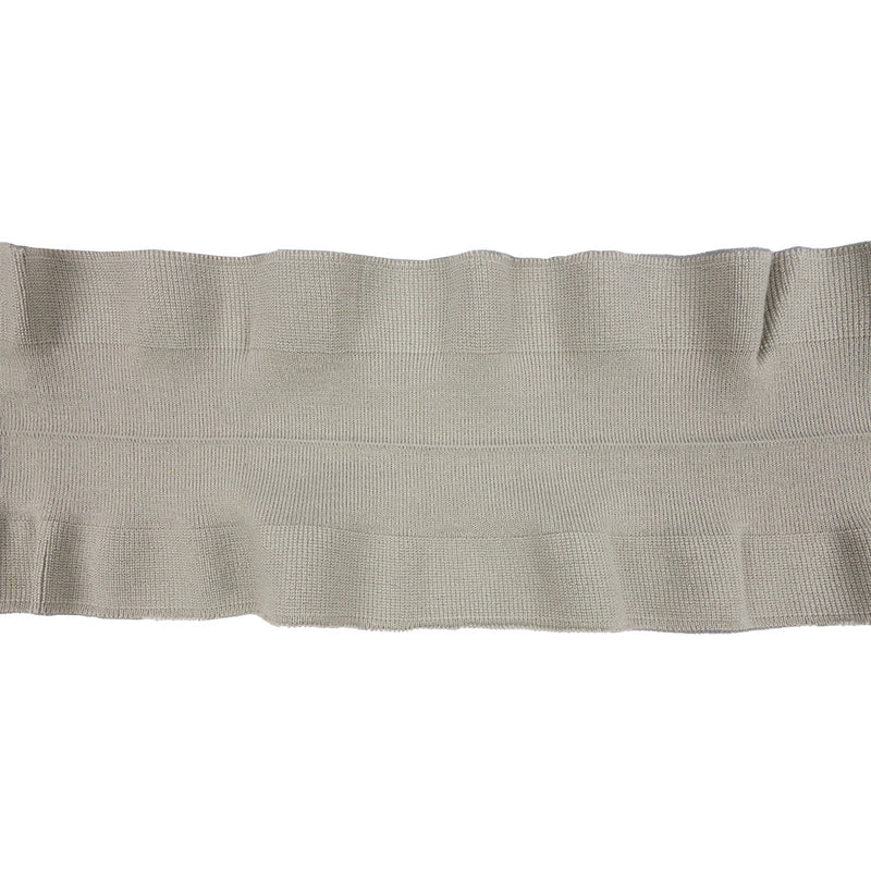 Gray Ruffled Foldover Rib Knit Trim - 37" x 6.5"