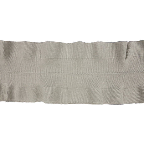 Gray Ruffled Foldover Rib Knit Trim - 37" x 6.5"