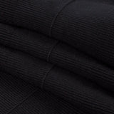 Black Ruffled Foldover Rib Knit Trim - 39" x 6"