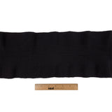 Black Ruffled Foldover Rib Knit Trim - 39" x 6"