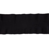 Black Ruffled Foldover Rib Knit Trim - 39" x 6"