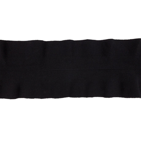 Black Ruffled Foldover Rib Knit Trim - 39" x 6"