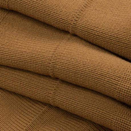 Tan Ruffled Foldover Rib Knit Trim - 39" x 6"