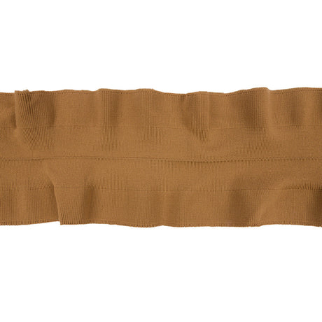 Tan Ruffled Foldover Rib Knit Trim - 39" x 6"