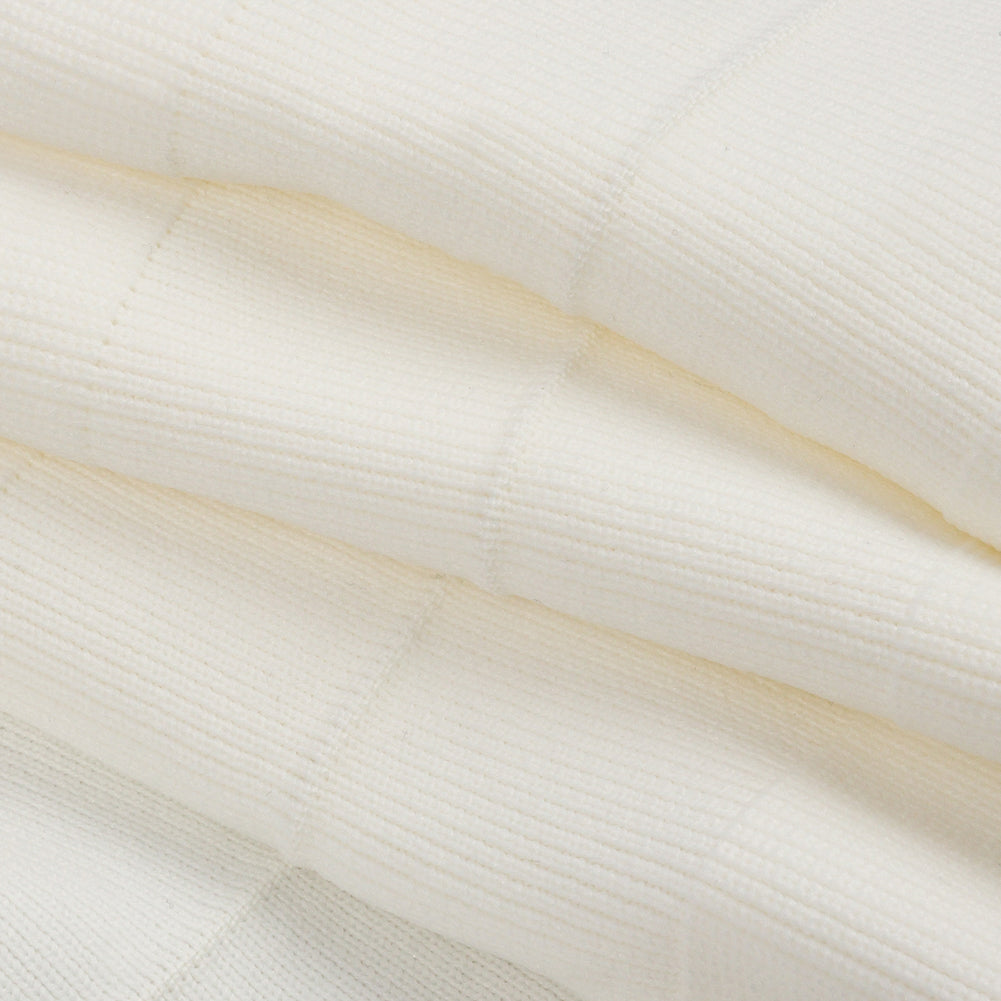 White Ruffled Foldover Rib Knit Trim - 39" x 6"