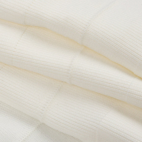 White Ruffled Foldover Rib Knit Trim - 39" x 6"