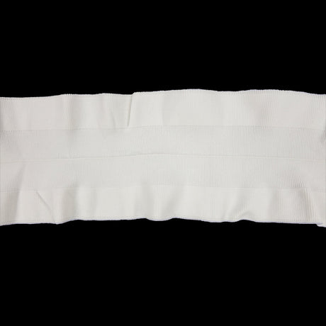White Ruffled Foldover Rib Knit Trim - 39" x 6"