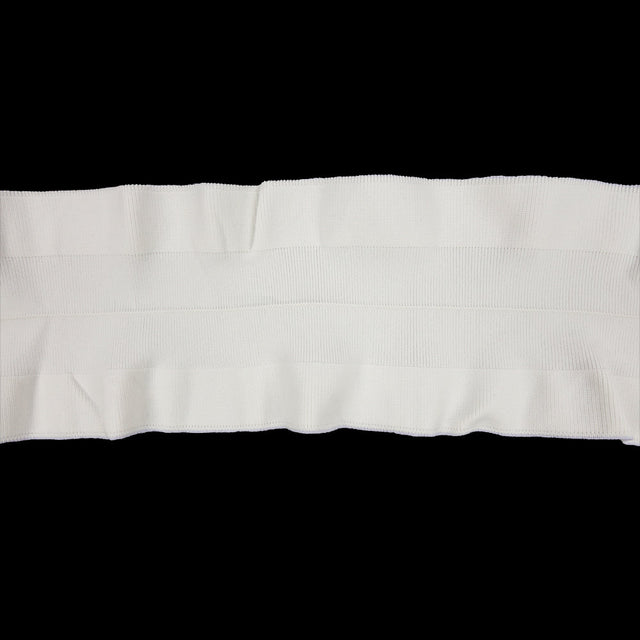 White Ruffled Foldover Rib Knit Trim - 39" x 6"