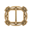 Famous NYC Designer Antique Gold Metallic Filigree Plastic Slider Buckle 2.5" x 2.125"