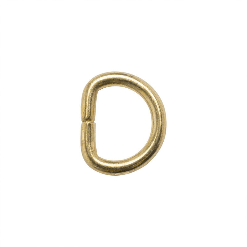 Gold Metal D-Ring - 0.625 x 0.5"