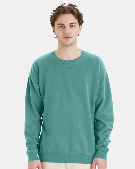 ComfortWash by Hanes® Garment-Dyed Crewneck Long Sleeve Sweatshirt