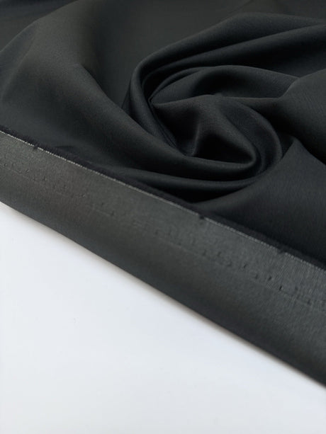 Wool Blend Rep Suiting Fabric Black