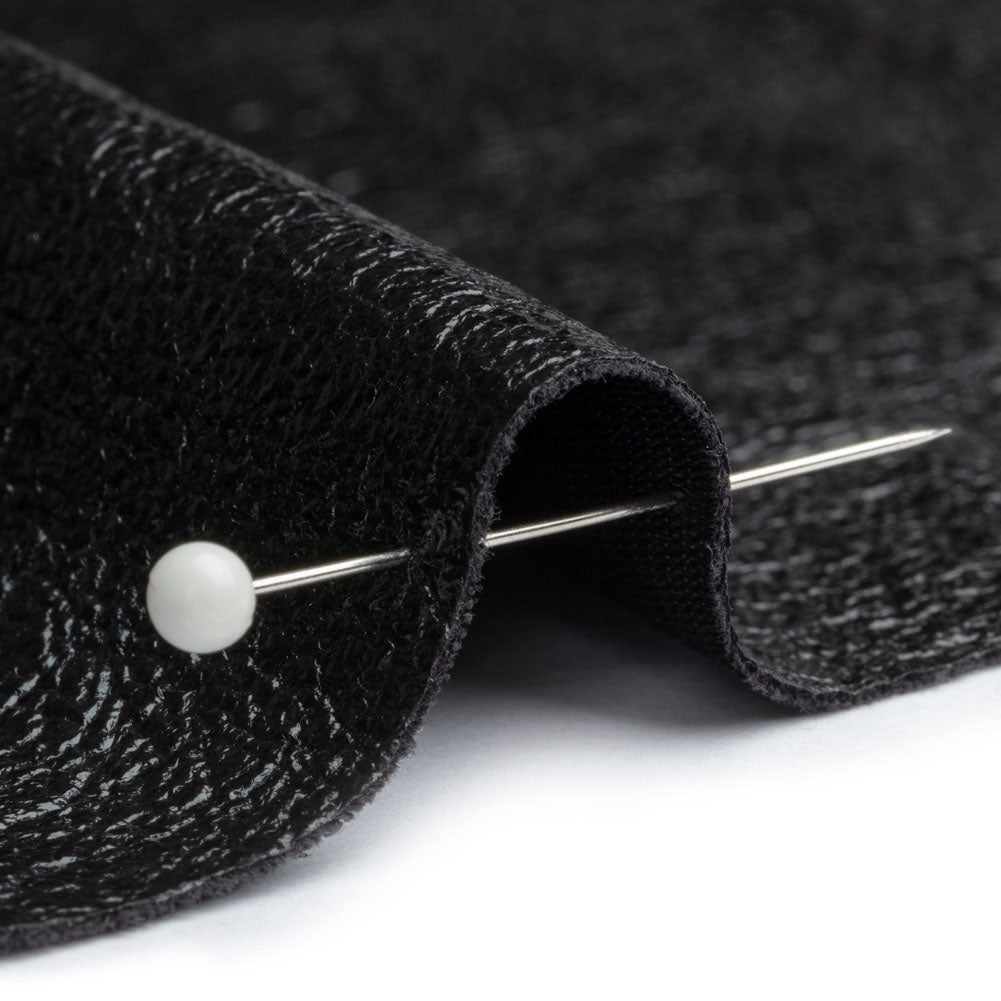 Textured Faux Leather - Metallic Black - Ileana Collection