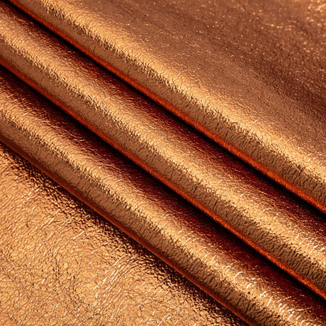 Textured Faux Leather - Metallic Copper - Ileana Collection