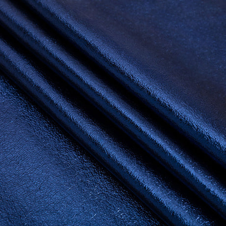 Textured Faux Leather - Metallic Navy - Ileana Collection