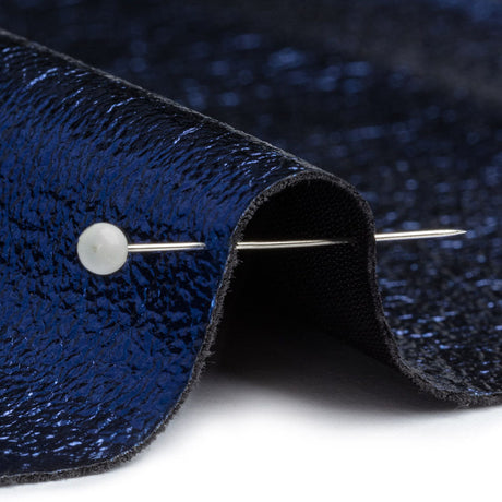 Textured Faux Leather - Metallic Navy - Ileana Collection