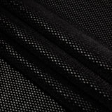 Stretch Polyester Velour with Crystal Foiled Polka Dots - Black