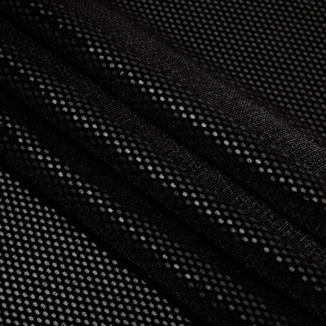 Stretch Polyester Velour with Crystal Foiled Polka Dots - Black