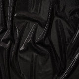 Stretch Polyester Velour with Crystal Foiled Polka Dots - Black