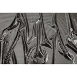 Stretch Polyester Velour with Crystal Foiled Polka Dots - Black and Silver