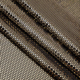 Stretch Polyester Velour with Crystal Foiled Polka Dots - Black and Gold