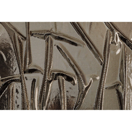 Stretch Polyester Velour with Crystal Foiled Polka Dots - Black and Gold