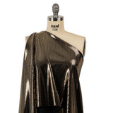 Stretch Polyester Velour with Crystal Foiled Polka Dots - Black and Gold