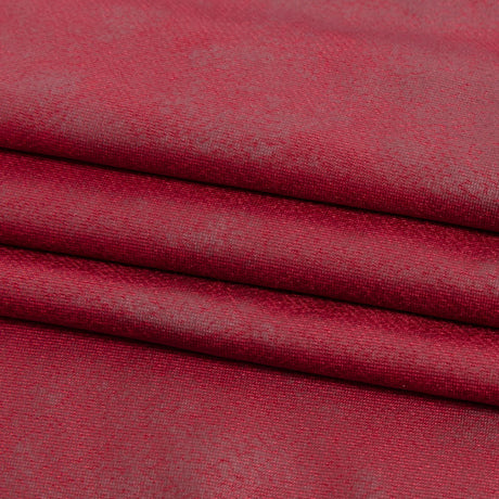 Faux Leather Foil Stretch Polyester Knit - Red Cloud Textured - Vanessa Collection