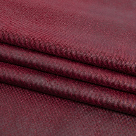 Faux Leather Foil Stretch Polyester Knit - Wine Cloud Textured - Vanessa Collection