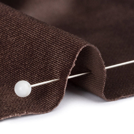 Faux Leather Foil Stretch Polyester Knit - Dark Brown Cloud Textured - Vanessa Collection