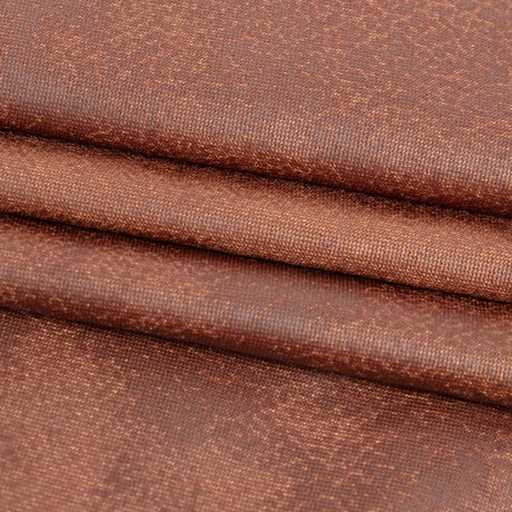 Faux Leather Foil Stretch Polyester Knit - Warm Brown Cloud Textured - Vanessa Collection