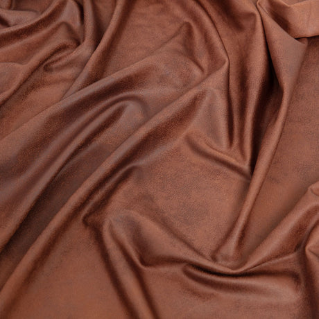 Faux Leather Foil Stretch Polyester Knit - Warm Brown Cloud Textured - Vanessa Collection