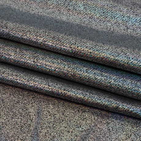 Silver Holographic Foiled Stretch Polyester Jersey