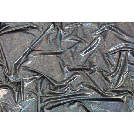 Silver Holographic Foiled Stretch Polyester Jersey