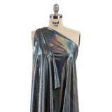 Silver Holographic Foiled Stretch Polyester Jersey