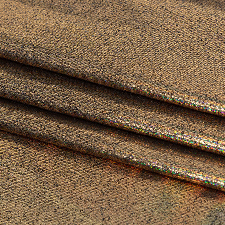 Gold Holographic Foiled Stretch Polyester Jersey