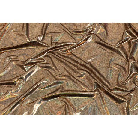 Gold Holographic Foiled Stretch Polyester Jersey