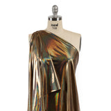 Gold Holographic Foiled Stretch Polyester Jersey