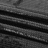 Black and Black Hexagons Foiled Stretch Nylon Knit
