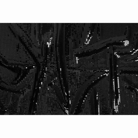 Black and Black Hexagons Foiled Stretch Nylon Knit