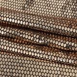 Black and Gold Hexagons Foiled Stretch Nylon Knit