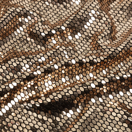 Black and Gold Hexagons Foiled Stretch Nylon Knit