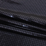 Squares Foiled Stretch Polyester Knit - Charcoal and Metallic Black - Heidi Collection