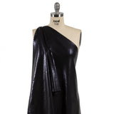 Squares Foiled Stretch Polyester Knit - Charcoal and Metallic Black - Heidi Collection