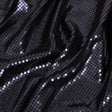 Squares Foiled Stretch Polyester Knit - Charcoal and Metallic Black - Heidi Collection