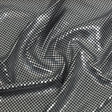 Squares Foiled Stretch Polyester Knit - Silver and Metallic Black - Heidi Collection