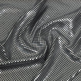 Squares Foiled Stretch Polyester Knit - Silver and Metallic Black - Heidi Collection